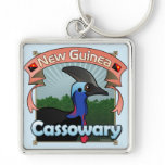 New Guinea Cassowary Premium Square Keychain