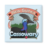 New Guinea Cassowary Square Magnet