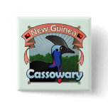 New Guinea Cassowary Square Button