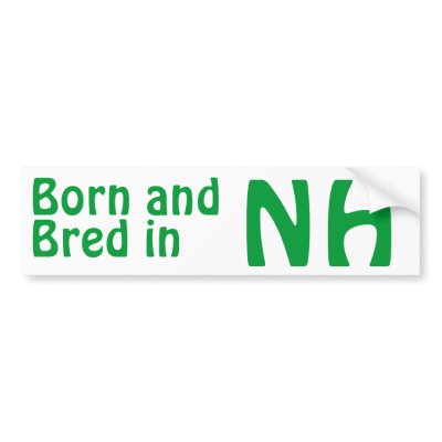 New Hampshire Bred (Bumper) Sticker Bumper Sticker by TimeTrax