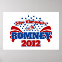 New Hampshire con Romney 2012 Posters