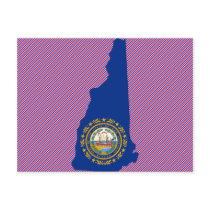 New Hampshire Flag Map postcards