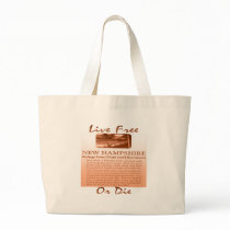 New Hampshire Live Free Or Die brownish Canvas Bags