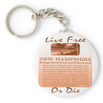 New Hampshire Live Free Or Die brownish Keychain