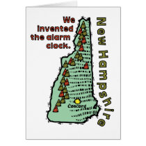New Hampshire NH Motto ~ We Invented The Alarm Greeting Card