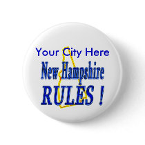 New Hampshire Rules ! buttons by TShirtDotCom New Hampshire Rules ! buttons