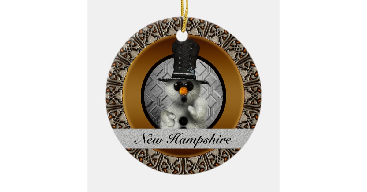 new hampshire snowman christmas ornament zazzle new hampshire christmas ornament