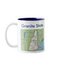New Hampshire Symbols & Map mugs