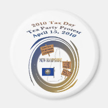 New Hampshire Tax Day Tea Party Protest Magnets