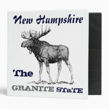 New Hampshire(The Granite Moose)STaTE Vinyl Binders