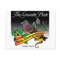 New Hampshire The Granite State w/ Bird Postcards