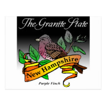 New Hampshire The Granite State w/ Bird Postcards
