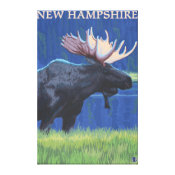 New HampshireMoose in the Moonlight wrappedcanvas