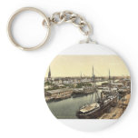 New Harbor from the Lighthouse, Bremerhafen, Hanov Key Chains