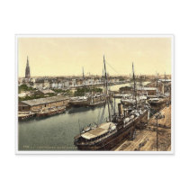 New Harbor from the Lighthouse, Bremerhafen, Hanov Post Cards