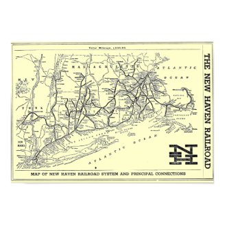 New Haven Railroad 1956 Map Poster