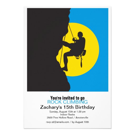 New Heights Rock Climbing Party Invitation