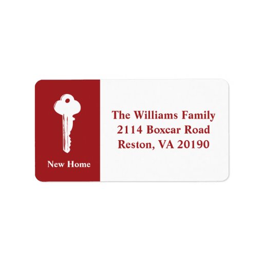 New Home Address Labels - Red | Zazzle