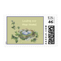 New Home Bird Nest Postage Stamp