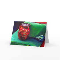 New home card featuring Red Pitcher painting