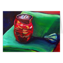 New home card featuring Red Pitcher painting cards