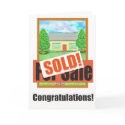 New Home House Sold Paper Greeting Card
