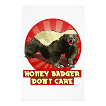 New Honey Badger Don't Care Personalized Stationery