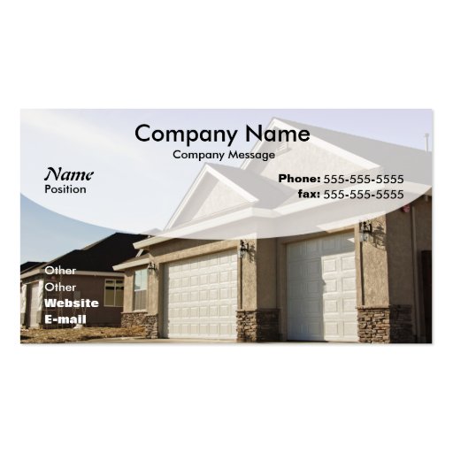 New House Construction Business Card (front side)