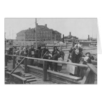 New Immigrants Landing at Ellis Island New York Greeting Cards