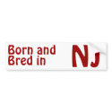 New Jersey Bred (Bumper) Sticker bumper stickers by TimeTrax New Jersey Bred (Bumper) Sticker bumper stickers