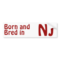 New Jersey Bred (Bumper) Sticker bumper stickers by TimeTrax New Jersey Bred (Bumper) Sticker bumper stickers
