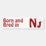 New Jersey Bred (Bumper) Sticker Bumper Stickers