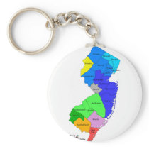 New Jersey Counties in Color Keychain