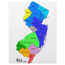 New Jersey Counties in Color Custom Letterhead