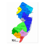New Jersey Counties in Color Post Card
