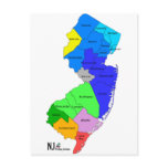 New Jersey Counties in Color Post Card