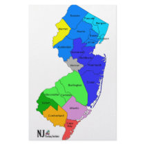 New Jersey Counties in Color Stationery