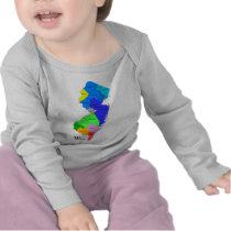 New Jersey Counties in Color Tee Shirts
