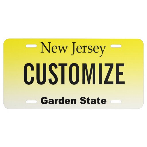 New Jersey Customized Vanity License Plate Zazzle