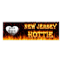 New Jersey Hottie fire and red marble heart. Business Cards
