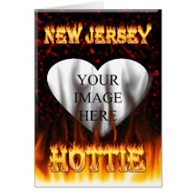 New Jersey Hottie fire and red marble heart. Cards