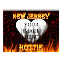 New Jersey Hottie fire and red marble heart. Postcards