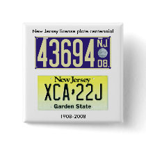 New Jersey License Plate Centennial buttons
