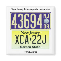 New Jersey License Plate Centennial magnets