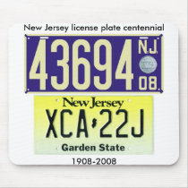 New Jersey License Plate Centennial mousepads