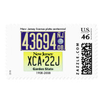 New Jersey License Plate Centennial Postage Stamps