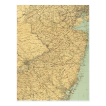 New Jersey Map Postcards