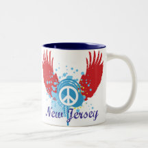 New Jersey Peace Sign Coffee Mug