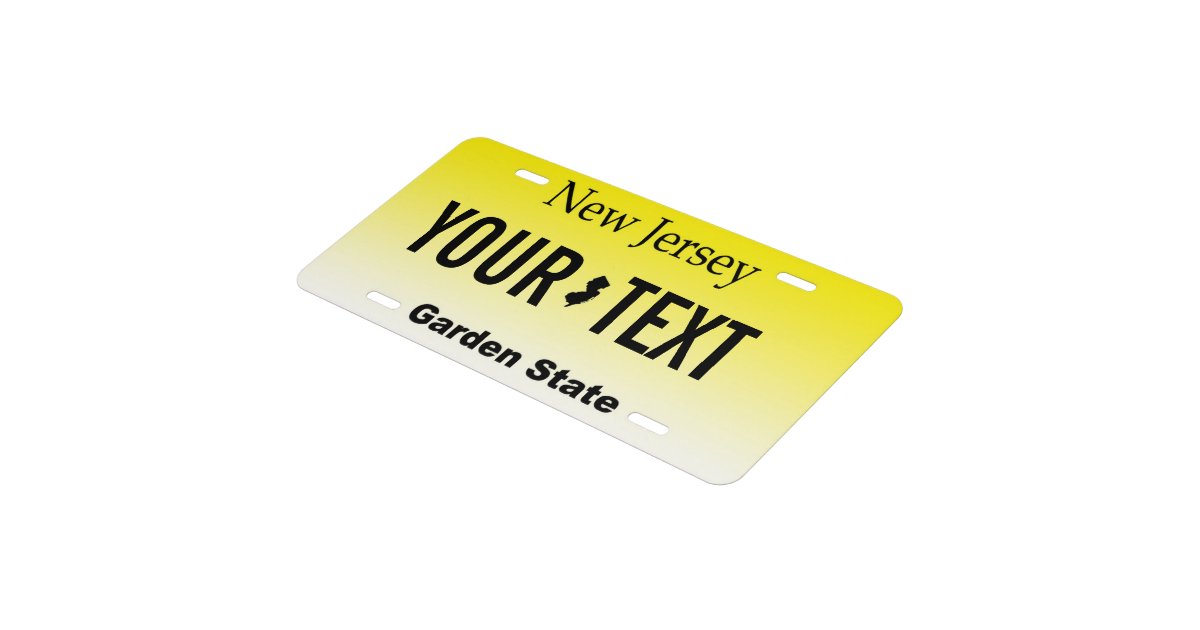 New Jersey Personalized Vanity License Plate Zazzle