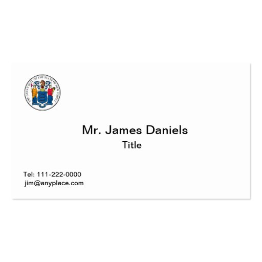 New Jersey Seal Business Card (front side)